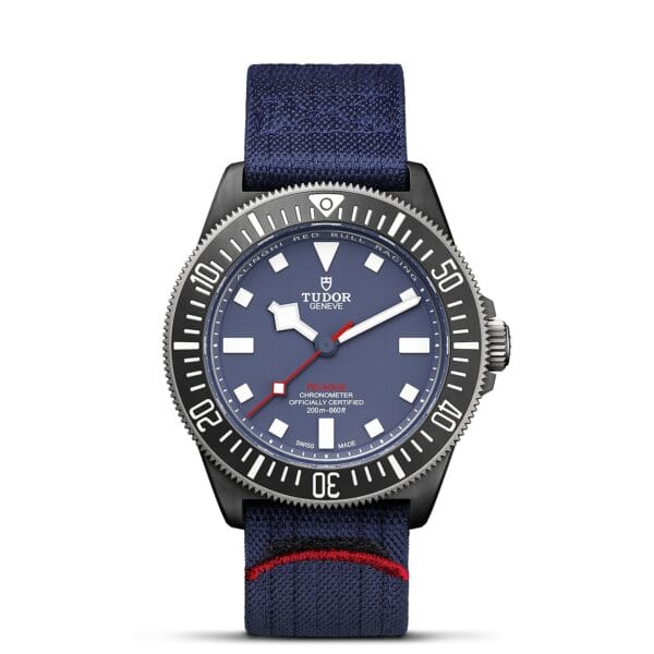 TUDOR Pelagos FXD Lunette en titane avec disque en composite de carbone noir Bracelet en tissu bleu