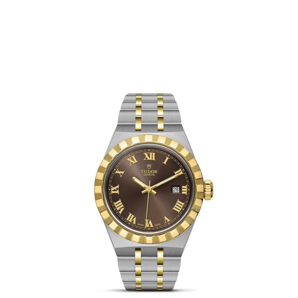 TUDOR Royal Boîtier en acier 28 mm Cadran chocolat