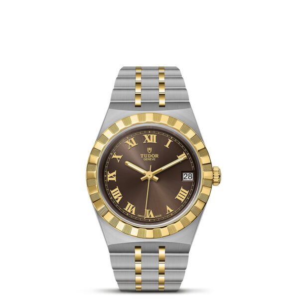 TUDOR Royal Boîtier en acier 34 mm Cadran chocolat