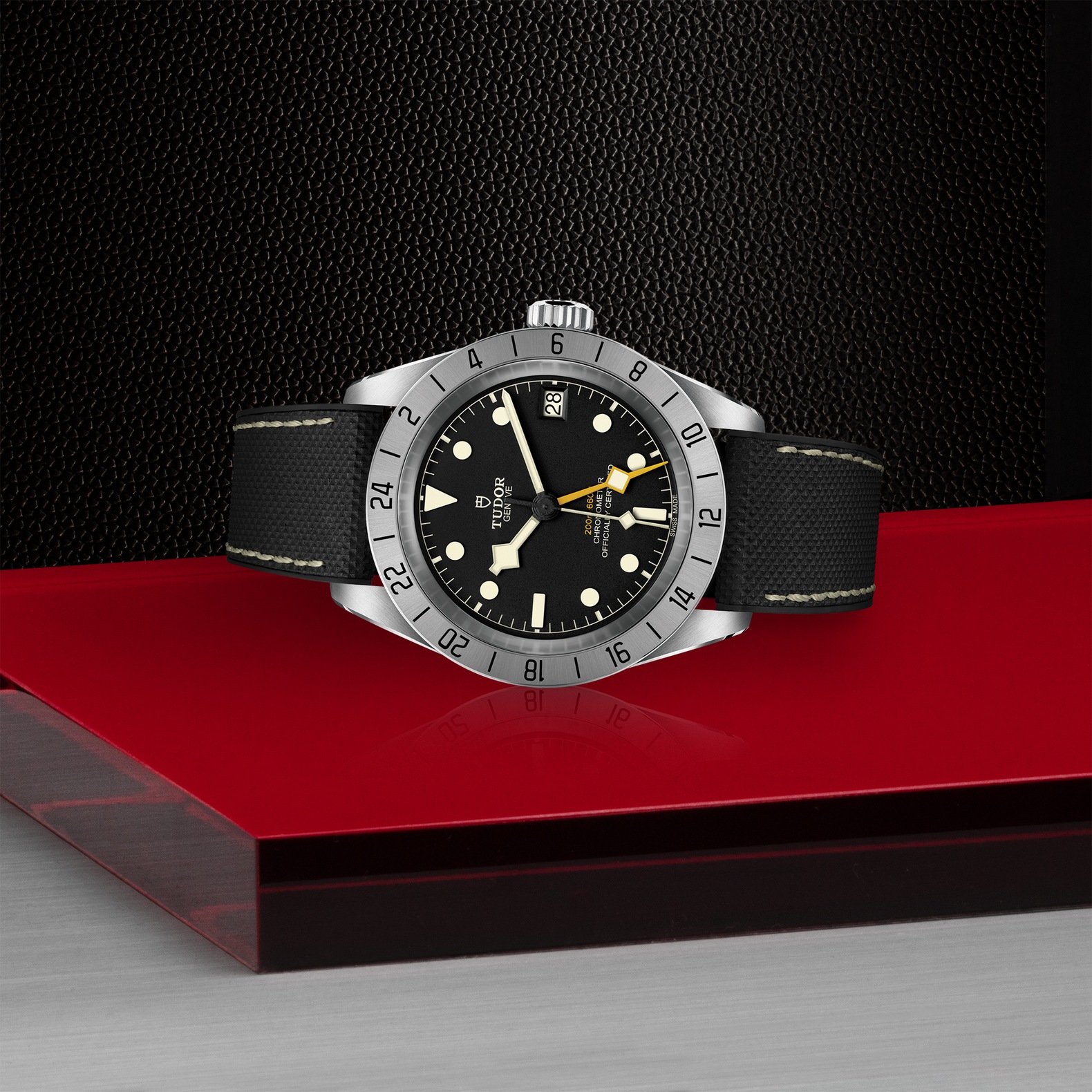 TUDOR Black Bay Pro Boîtier en acier 39 mm Bracelet hybride caoutchouc et cuir – Image 3
