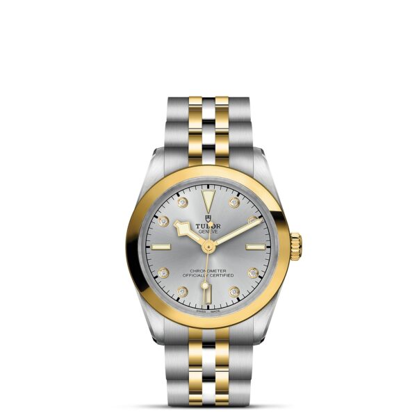 TUDOR Black Bay 31 S&G Boîtier en acier 31 mm Bracelet en acier et or jaune Cadran Argenté avec index diamants