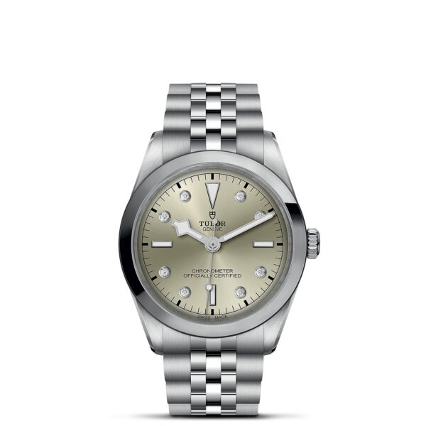 TUDOR Black Bay 36 Boîtier en acier 36 mm Bracelet en acier Cadran champagne clair avec 8 diamants