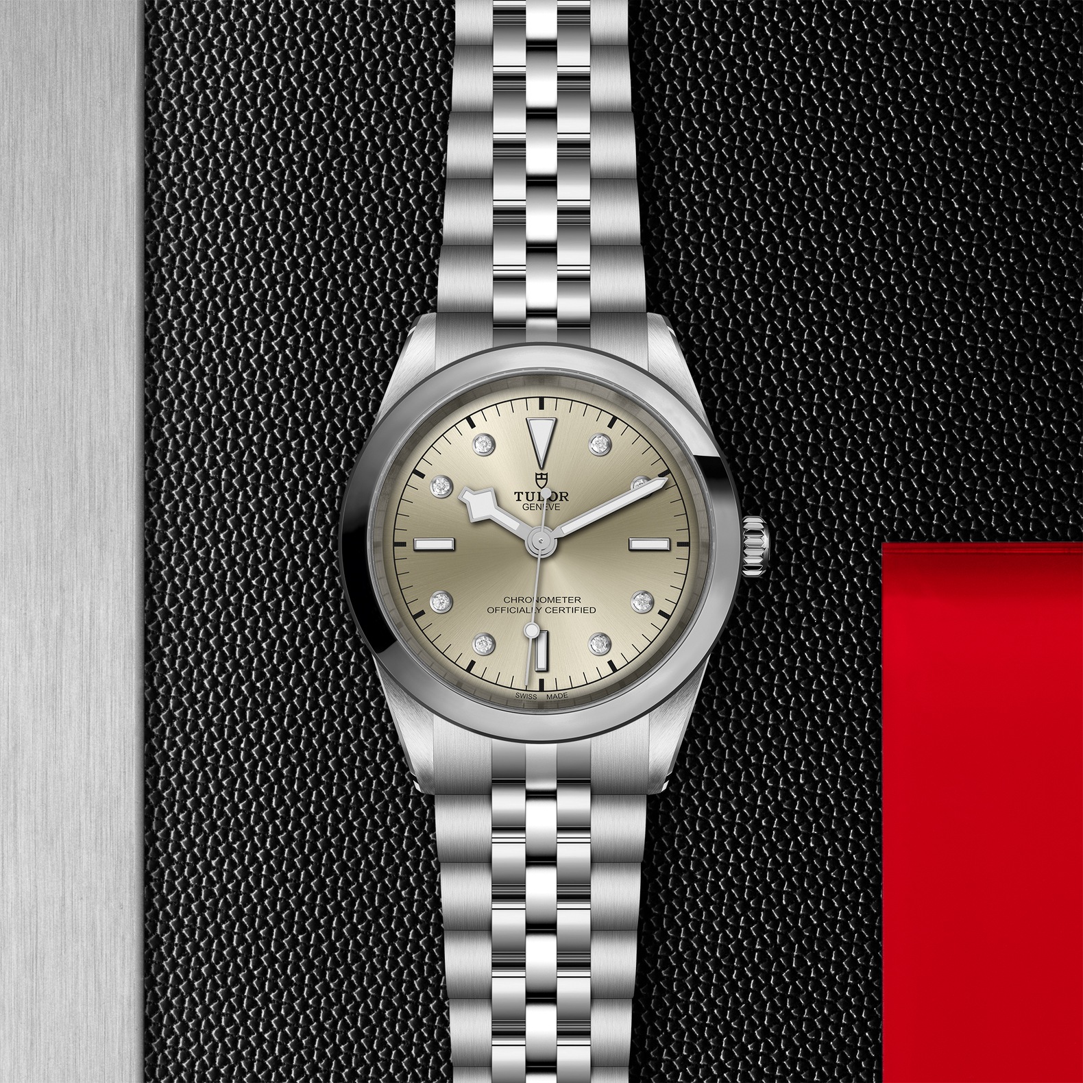 TUDOR Black Bay 41 Boîtier en acier 41 mm Bracelet en acier Cadran champagne clair avec 8 diamants – Image 4