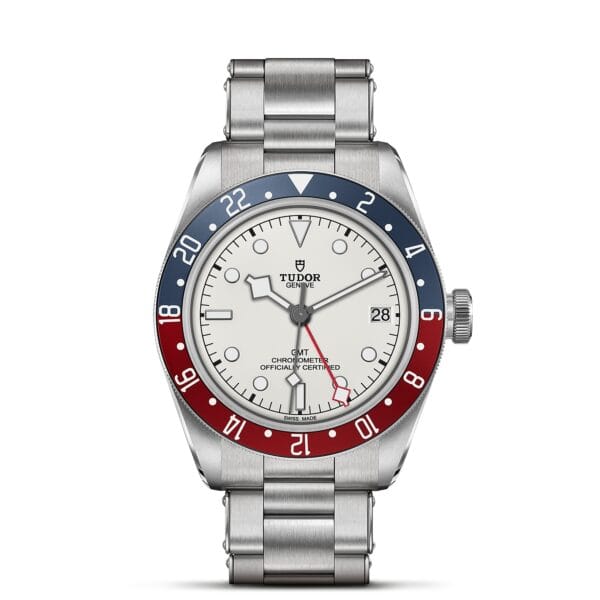 TUDOR Black Bay GMT Boîtier en acier 41 mm Bracelet en acier riveté Cadran opalin