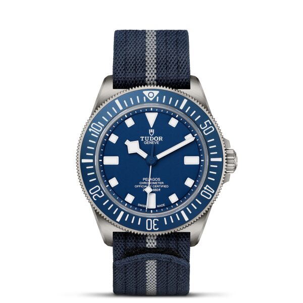 TUDOR Pelagos FXD Boîtier en titane 42 mm Lunette tournante bidirectionnelle Bracelet en tissu bleu marine