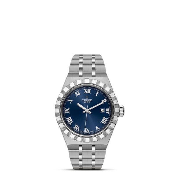 TUDOR Royal Boîtier en acier 28 mm Lunette en acier Cadran Bleu