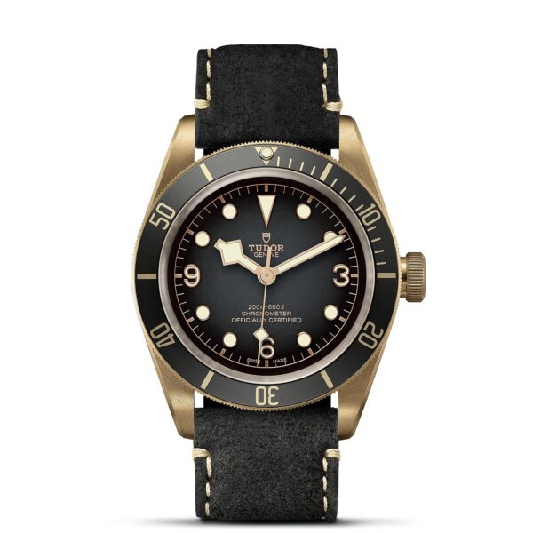 TUDOR Black Bay Bronze Boîtier en bronze 43 mm Bracelet en cuir noir Cadran Gris ardoise