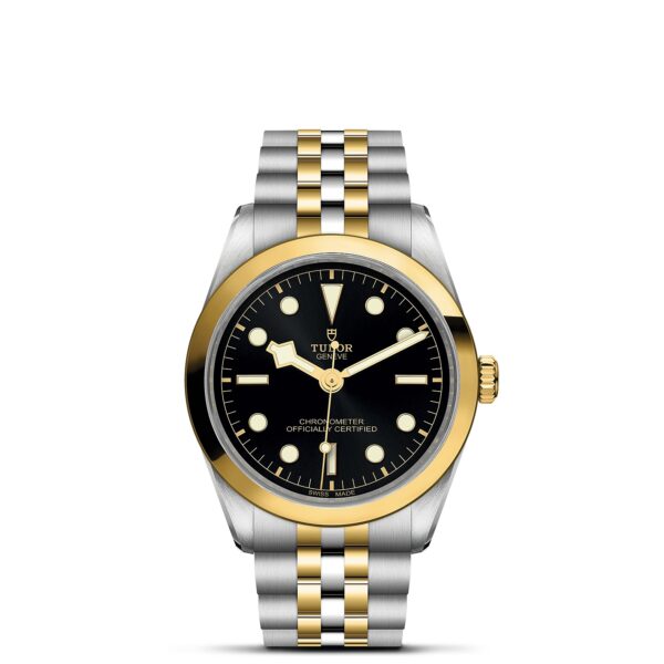 TUDOR Black Bay 36 S&G Boîtier en acier 36 mm Bracelet en acier et or jaune Cadran Noir
