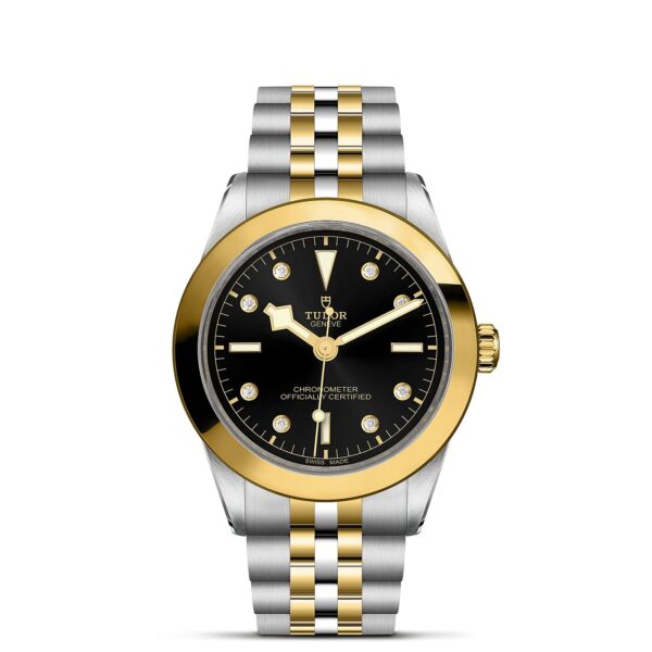 TUDOR Black Bay 39 S&G Boîtier en acier 39 mm Bracelet en acier et or jaune Cadran Noir avec index diamants