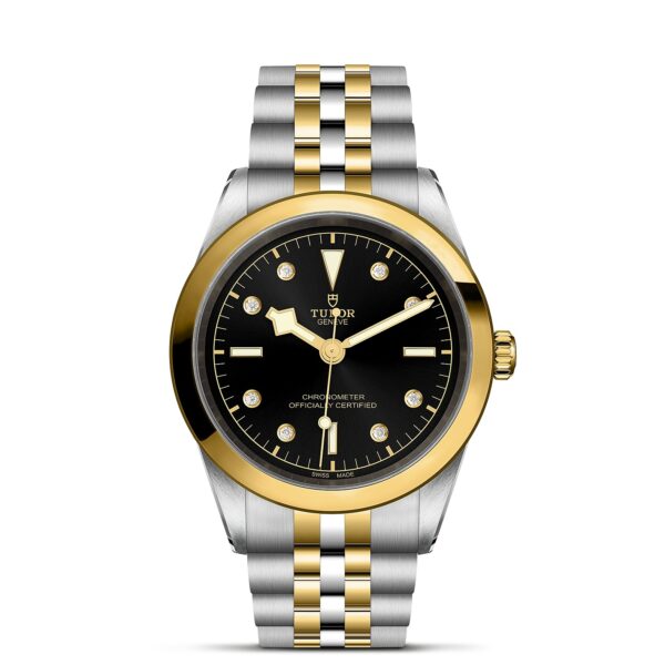 TUDOR Black Bay 41 S&G Boîtier en acier 41 mm Bracelet en acier et or jaune Cadran Noir avec index diamants