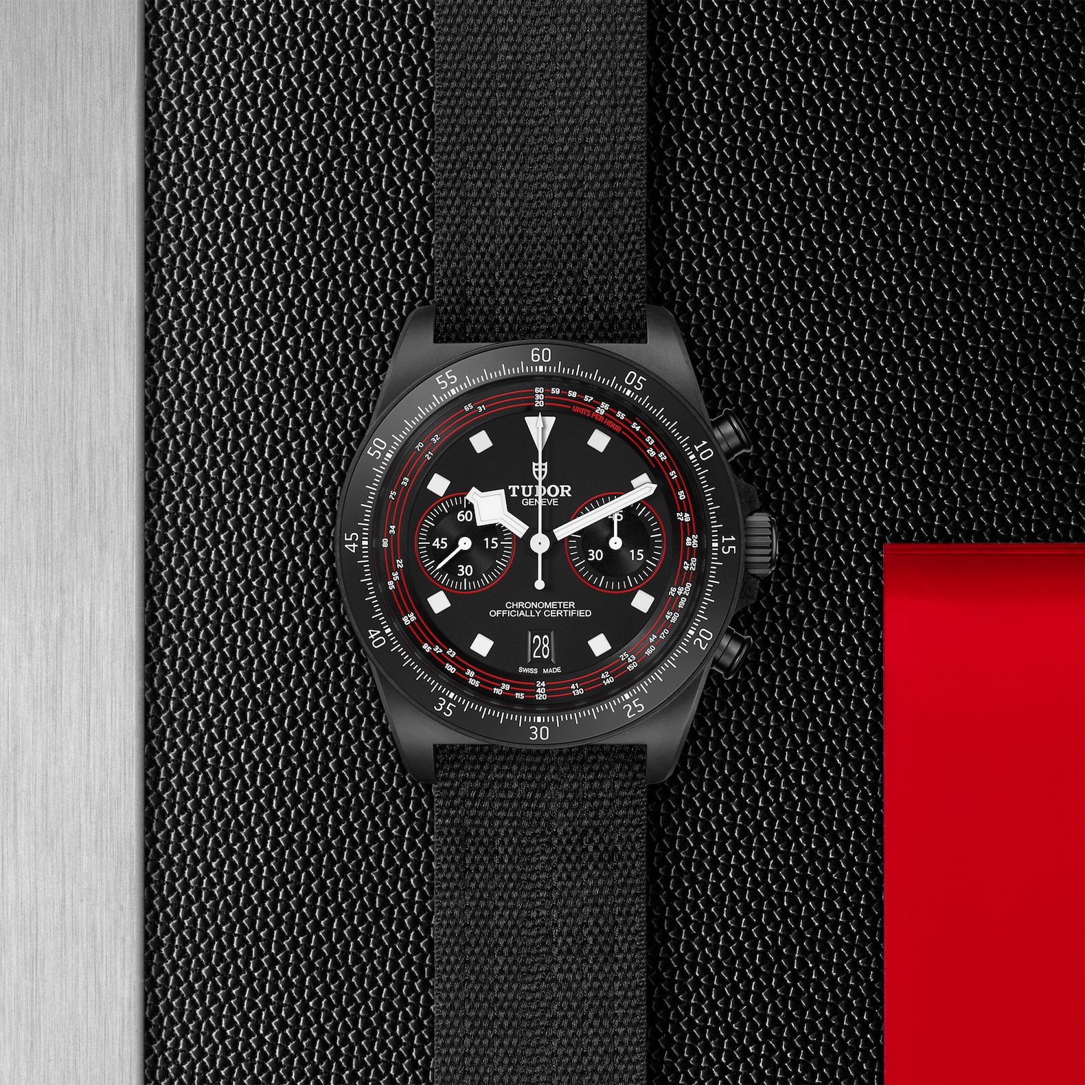TUDOR Pelagos FXD Chrono Cycling Edition Boîtier 43 mm en composite de carbone Bracelet en tissu noir – Image 4