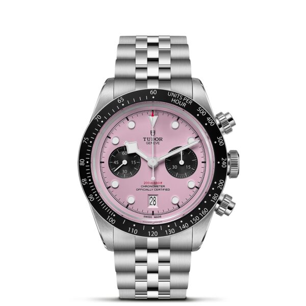 TUDOR Black Bay Chrono Boîtier en acier 41 mm Cadran rose Bracelet en acier