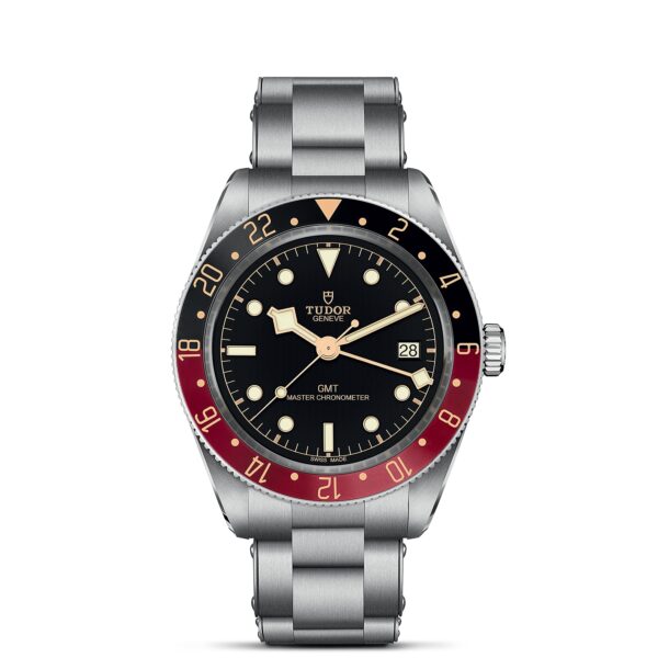 TUDOR Black Bay 58 GMT Boîtier en acier 39 mm Bracelet en acier Cadran Noir Lunette noir et bordeaux