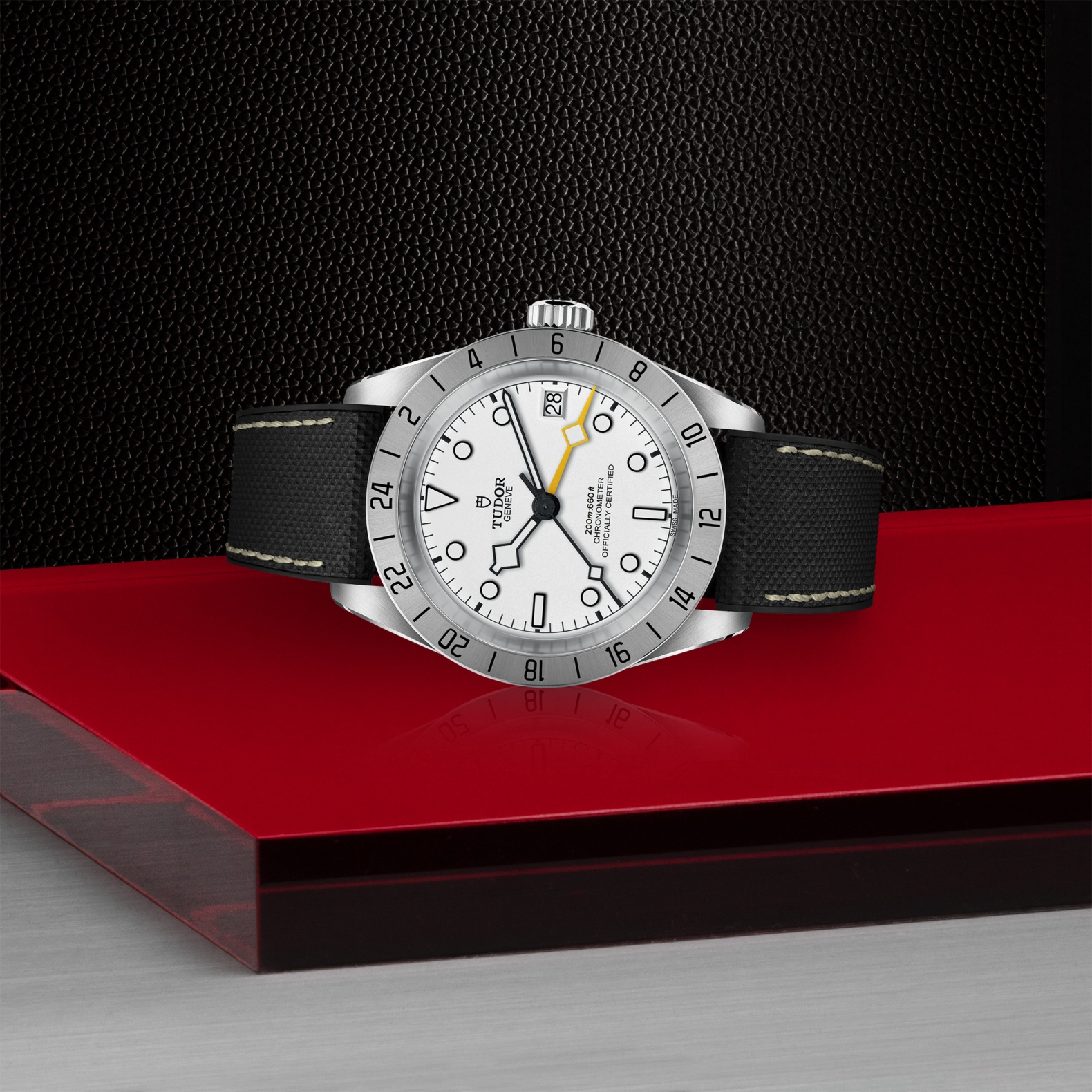 TUDOR Black Bay Pro Boîtier en acier 39 mm Cadran Opalin Bracelet hybride caoutchouc et cuir – Image 2